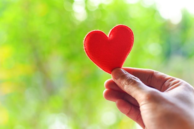 Heart on hand for philanthropy concept Heart on hand for philanthropy concept